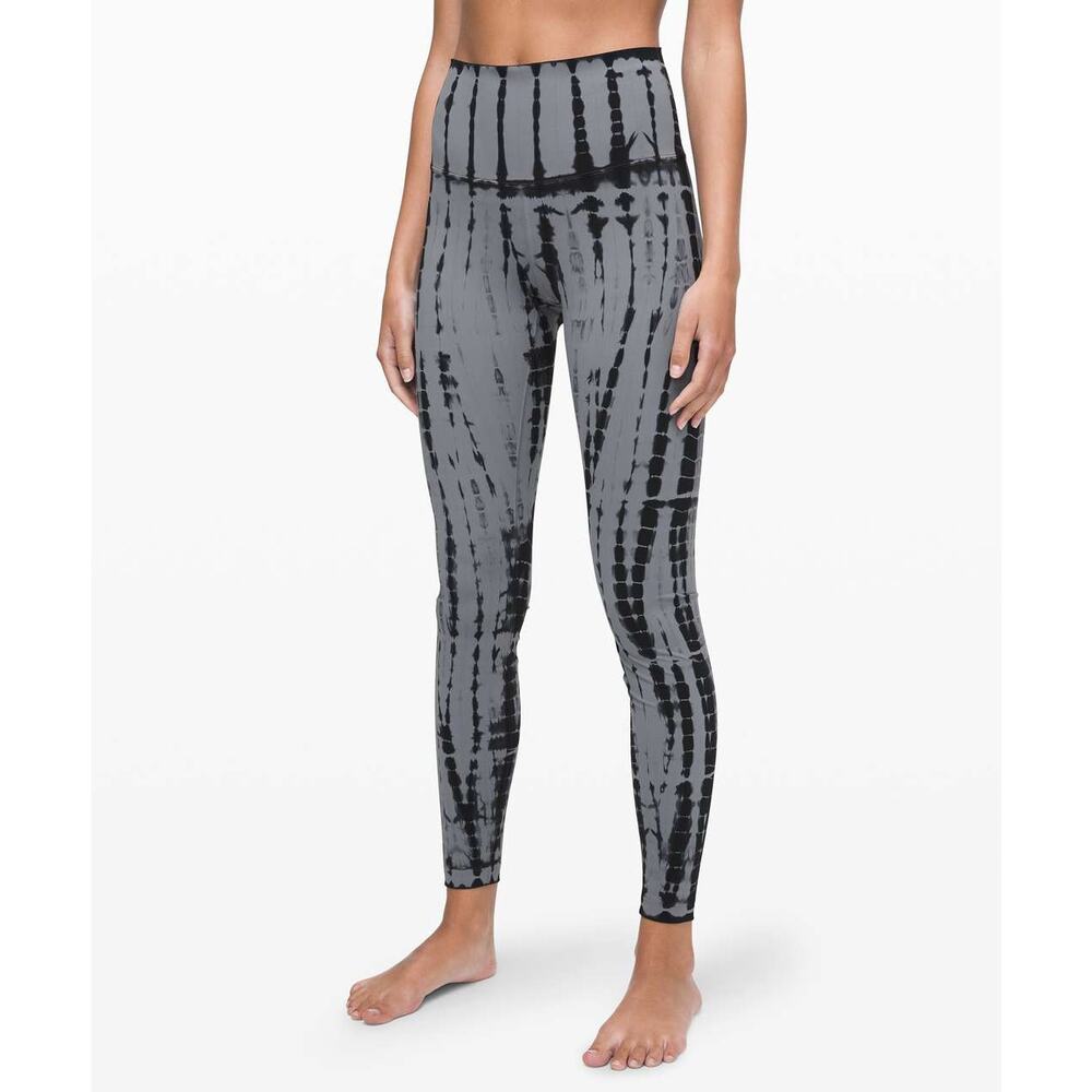 Lululemon Wunder Under High-Rise Tight 28" 8 Shibori Dye Grey Black Night RARE